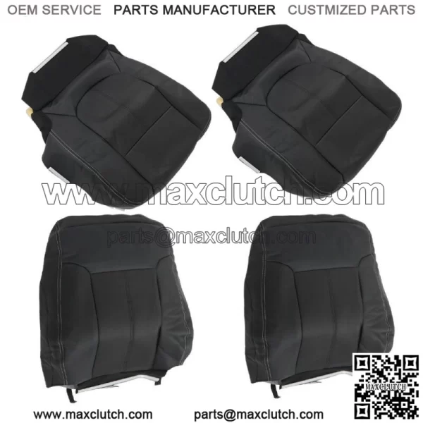Front Left Right Seat Covers For 2011-2016 Ford F250 F350 F450 F550 Lariat Black - Image 4