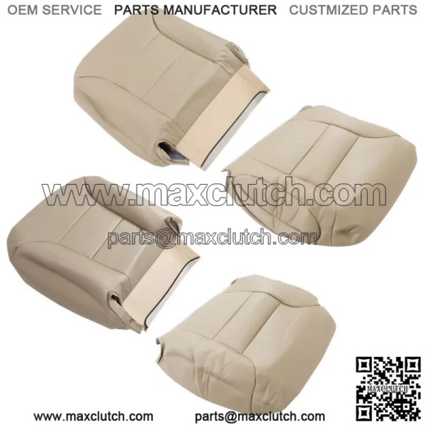 Seat Cover Tan Driver Passenger Bottom & Back  For 1995-1999 Chevy C1500 K1500 - Image 4