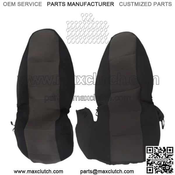 Car Seat Covers Black/Charcoal Center For 1998-2003 Ford Ranger 60/40 High Back - Image 4