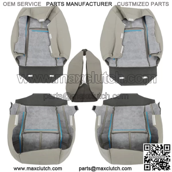 Seat Cover Gray For 2007-2014 Chevy Tahoe GMC Sierra Front Left&Right Bottom&Top - Image 5