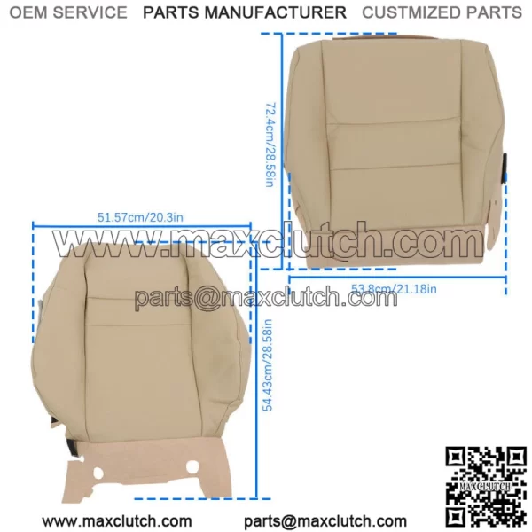For 2007-2011 Honda CRV CR-V Beige Tan Front Left Right Seat Cover Leather - Image 3