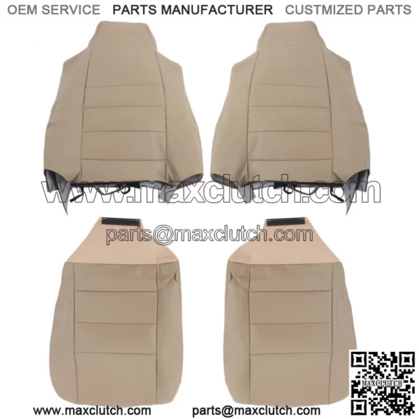Front Left Right Perforated Seat Cover For 2002-2007 Ford F250 F350 F450 F550 - Image 3