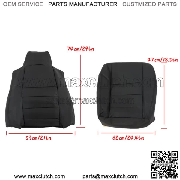 Seat Cover For 02-07 Ford F250 F350 Lariat Super Duty Front Perforated Black - Image 4