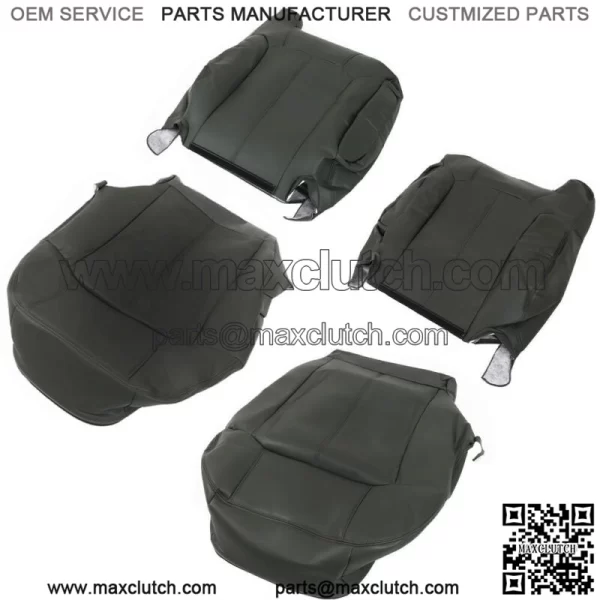 Seat Cover For 1999-2002 Chevy Silverado&GMC Sierra Leather Graphite Both Side - Image 5