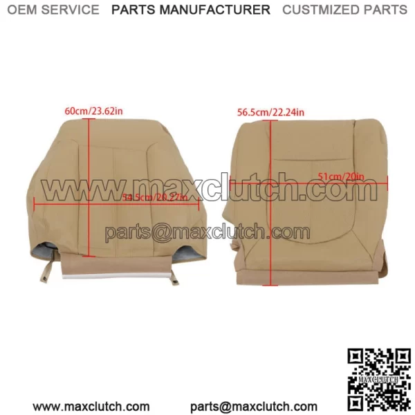 Front Left Right Seat Covers For 2011-2016 Ford F250 F350 F450 F550 Lariat Tan - Image 3