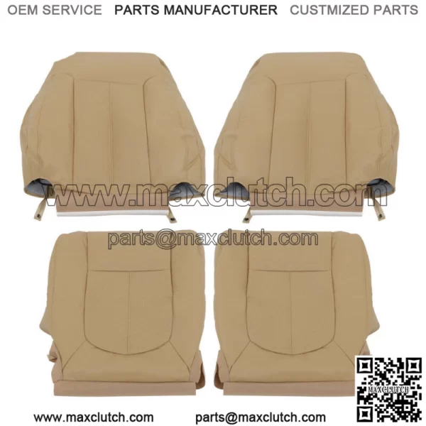Front Left Right Seat Covers For 2011-2016 Ford F250 F350 F450 F550 Lariat Tan - Image 4