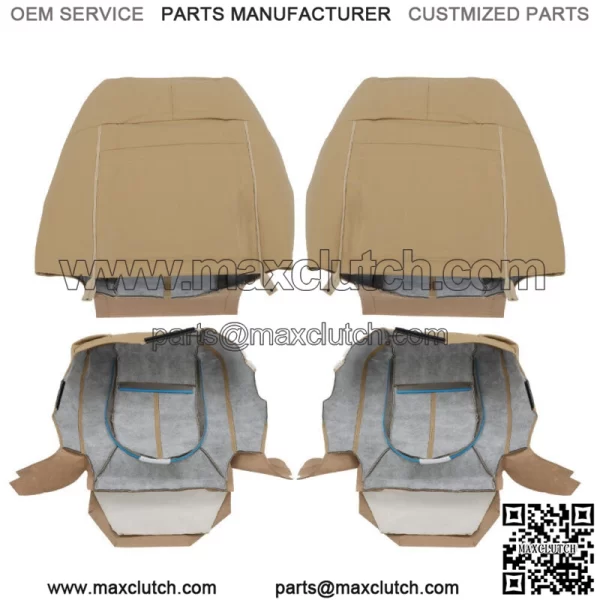 Front Left Right Seat Covers For 2011-2016 Ford F250 F350 F450 F550 Lariat Tan - Image 5
