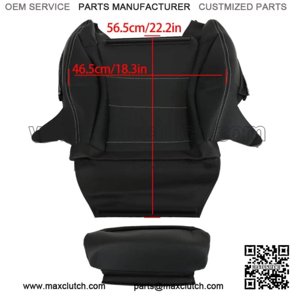 Front Driver Bottom Seat Cover For 2015-2021 Mercedes Benz C300 Black Leather - Image 3