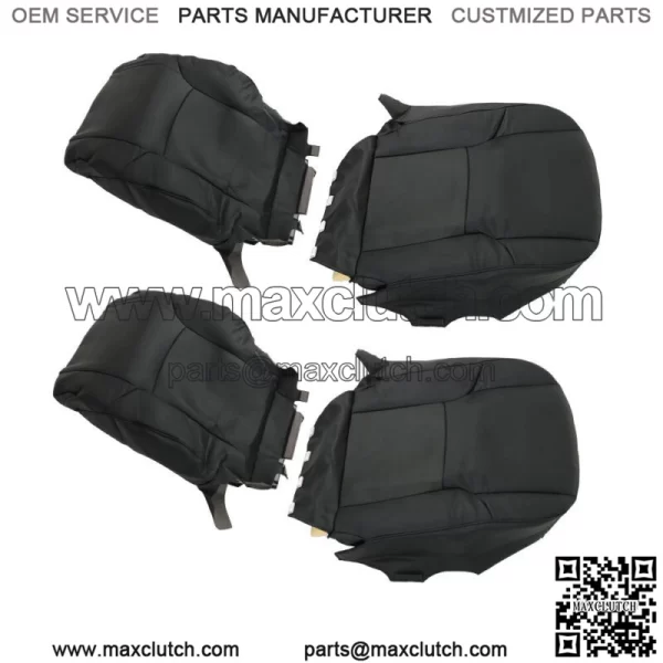 Front Seat Cover For 2003-08 2009 Toyota 4Runner Driver Passenger Black Leather - Image 3