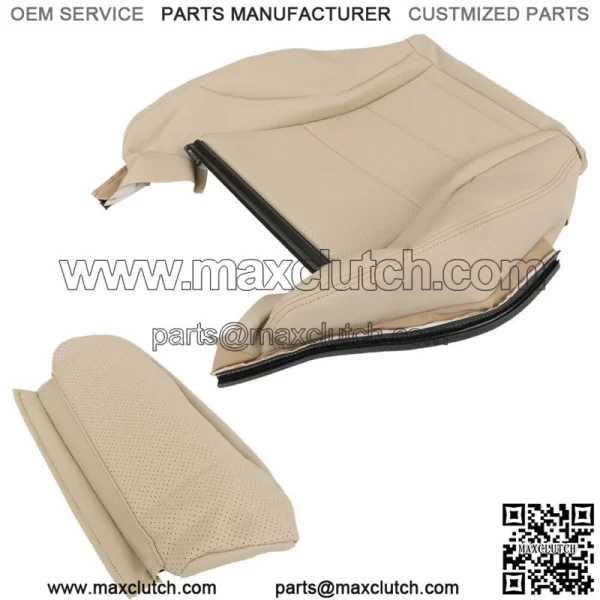 Front Driver Bottom Seat Cover For 2015 2016-2021 Mercedes Benz C300 Tan Leather - Image 3