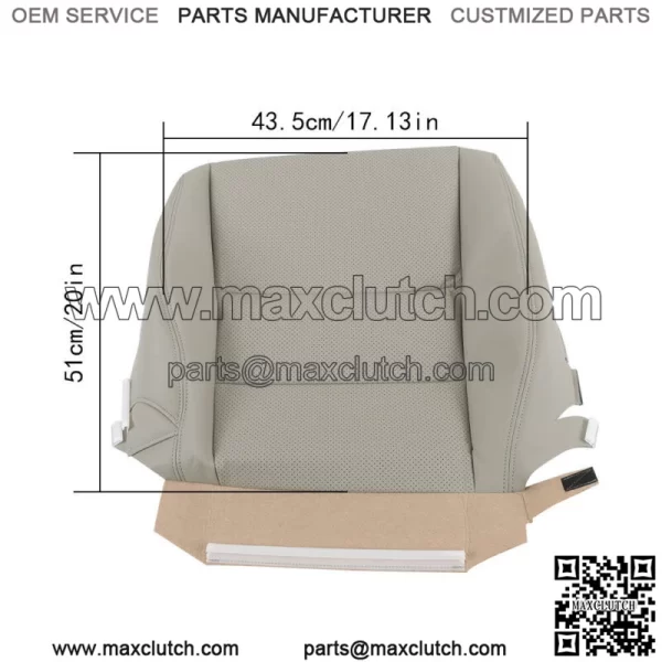 Front Passenger Bottom Seat Cover For 2007-2011 2012 Acura RDX Leather Gray - Image 4