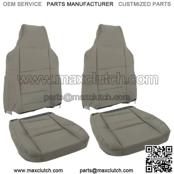 Front Seat Cover For Ford F250 F350 2002-07 Lariat Driver Passenger Leather Gray