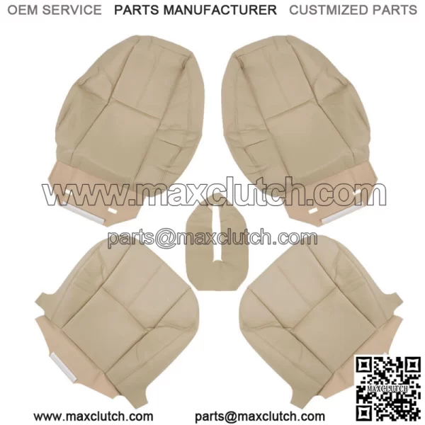 Seat Cover For Chevy Tahoe GMC Sierra 2007-2014 Front Both Side Bottom&Top Tan - Image 4