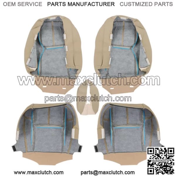 Seat Cover For Chevy Tahoe GMC Sierra 2007-2014 Front Both Side Bottom&Top Tan - Image 5