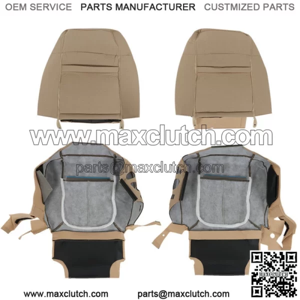 Seat Cover Driver&Passenger Bottom&Top Cloth Tan For Ford F150 XLT 2011-2014 - Image 2