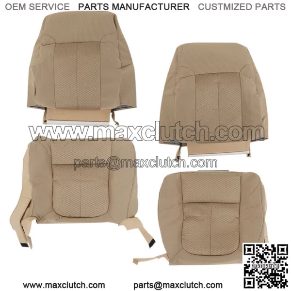 Seat Cover Driver&Passenger Bottom&Top Cloth Tan For Ford F150 XLT 2011-2014 - Image 3