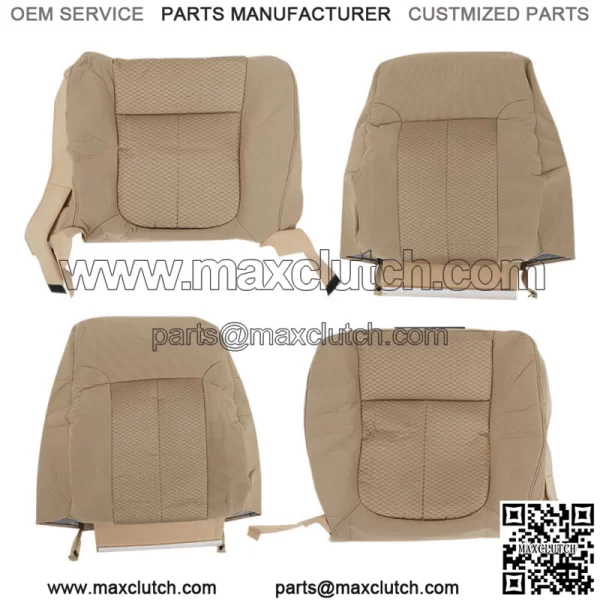 Seat Cover Driver&Passenger Bottom&Top Cloth Tan For Ford F150 XLT 2011-2014 - Image 4