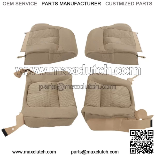 Seat Cover Driver&Passenger Bottom&Top Cloth Tan For Ford F150 XLT 2011-2014 - Image 5