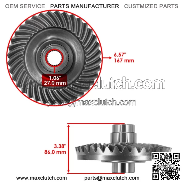 Rear Differential Gear & Pinion For Can Am Outlander Max 650 6x6 2022 - Image 2
