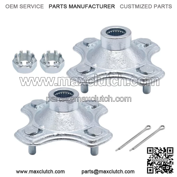 2 Pcs Rear Axle Wheel Hub w/Nut For 07-2013 Honda TRX420 FE TRX420FM Rancher 420