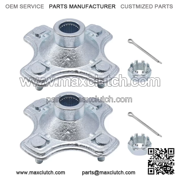 2 Pcs Rear Axle Wheel Hub w/Nut For 07-2013 Honda TRX420 FE TRX420FM Rancher 420 - Image 3