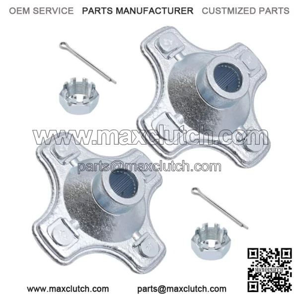2 Pcs Rear Axle Wheel Hub w/Nut For 07-2013 Honda TRX420 FE TRX420FM Rancher 420 - Image 4