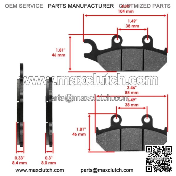 Front Brake Discs & Brake Pads For Yamaha YXE70 YXE85 Wolverine X2 X4 XTR 16-25 - Image 4