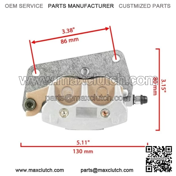 Front Left Right Brake Caliper w/ Pad for Yamaha YFZ 450 YFZ450R YFZ450X 2004-25 - Image 3